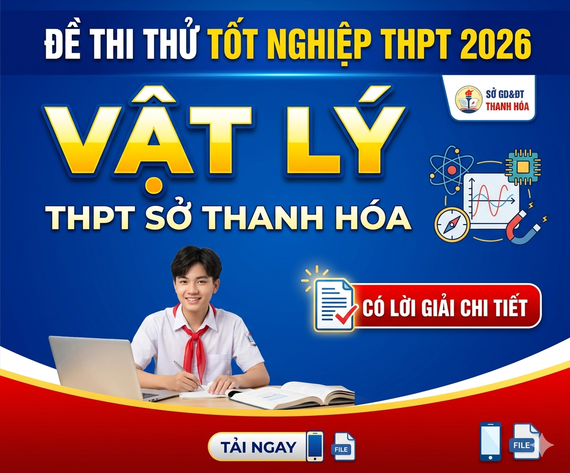 38. Đề thi thử tốt nghiệp THPT 2026 Vật Lý THPT Sở Thanh Hóa - Có lời giải chi tiết