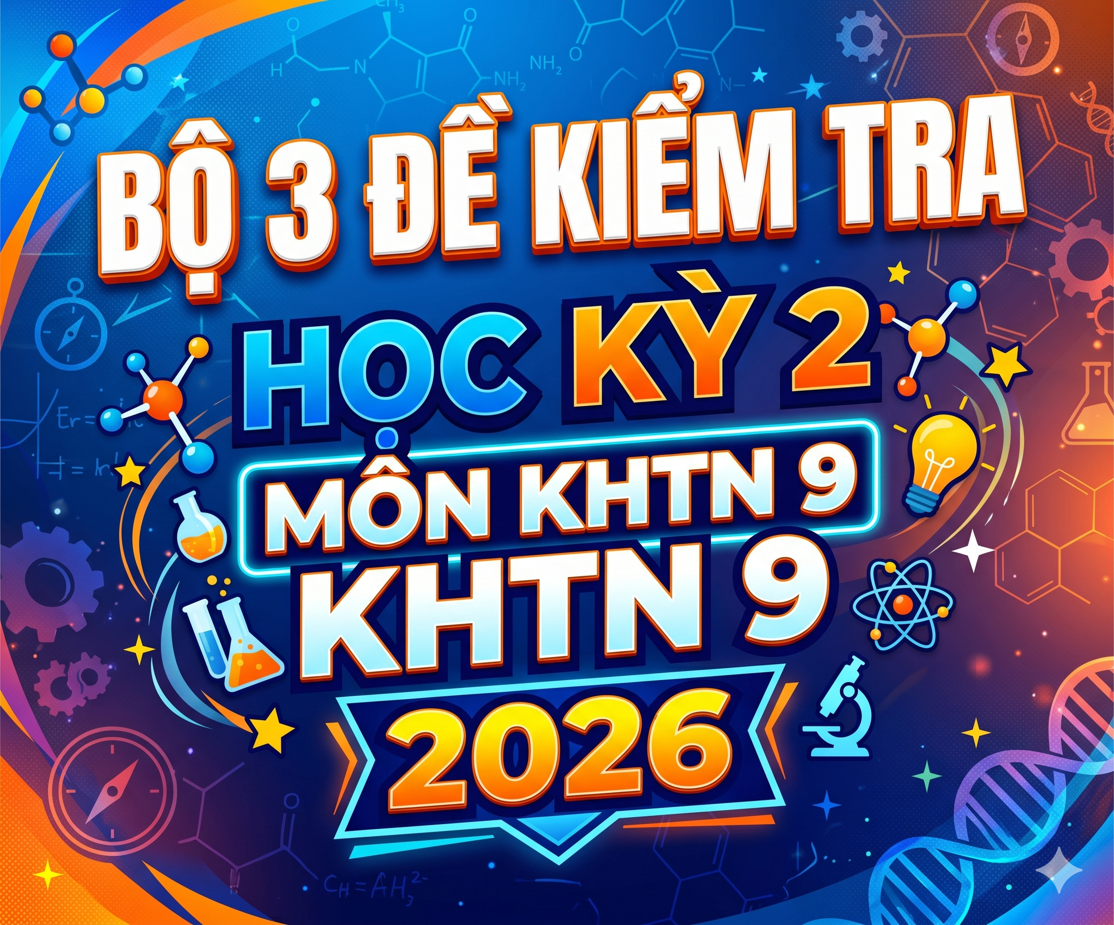 Bộ 3 đề kiểm tra học kỳ 2 môn KHTN 9 2026