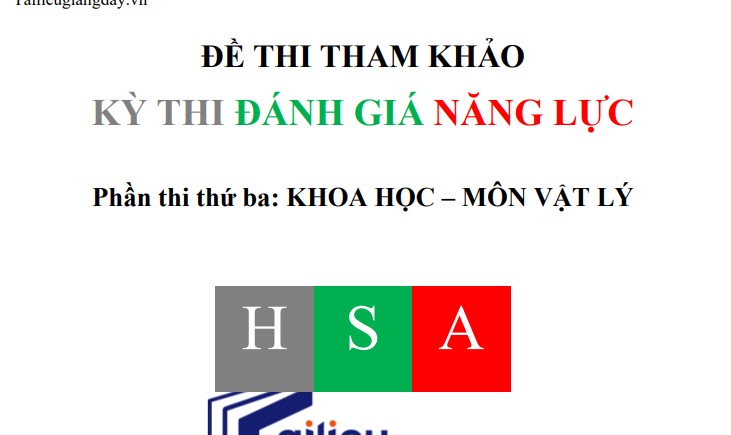 Đề luyện tập thi thử ĐGNL ĐHQG HN 2026 - Vật Lý - Có lời giải - Đề 3