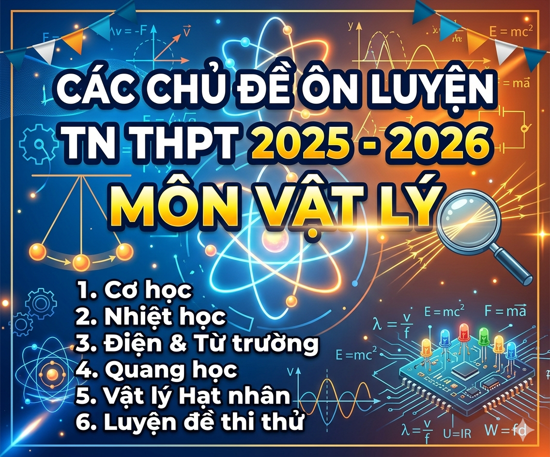 Các chủ đề ôn luyện TN THPT  2025 -2026 môn Vật Lý ( File Word )