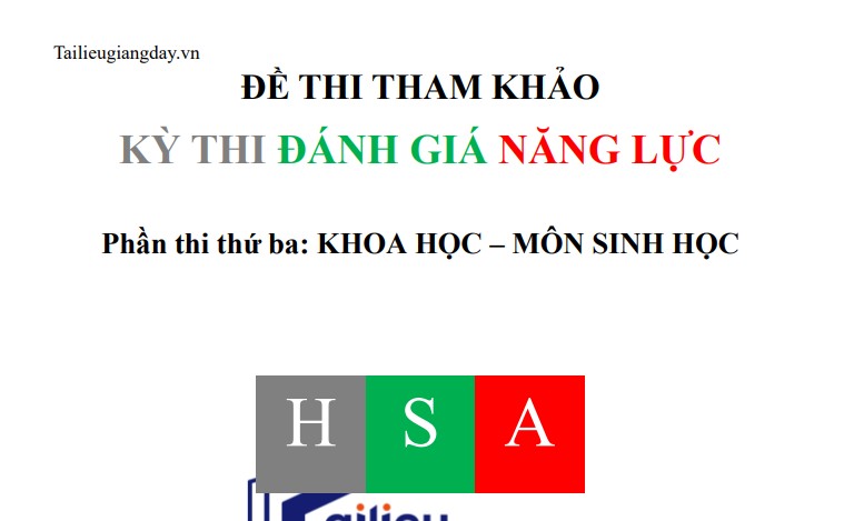 Đề luyện tập thi thử ĐGNL ĐHQG HN 2026 - Sinh Học - Có lời giải - Đề 3