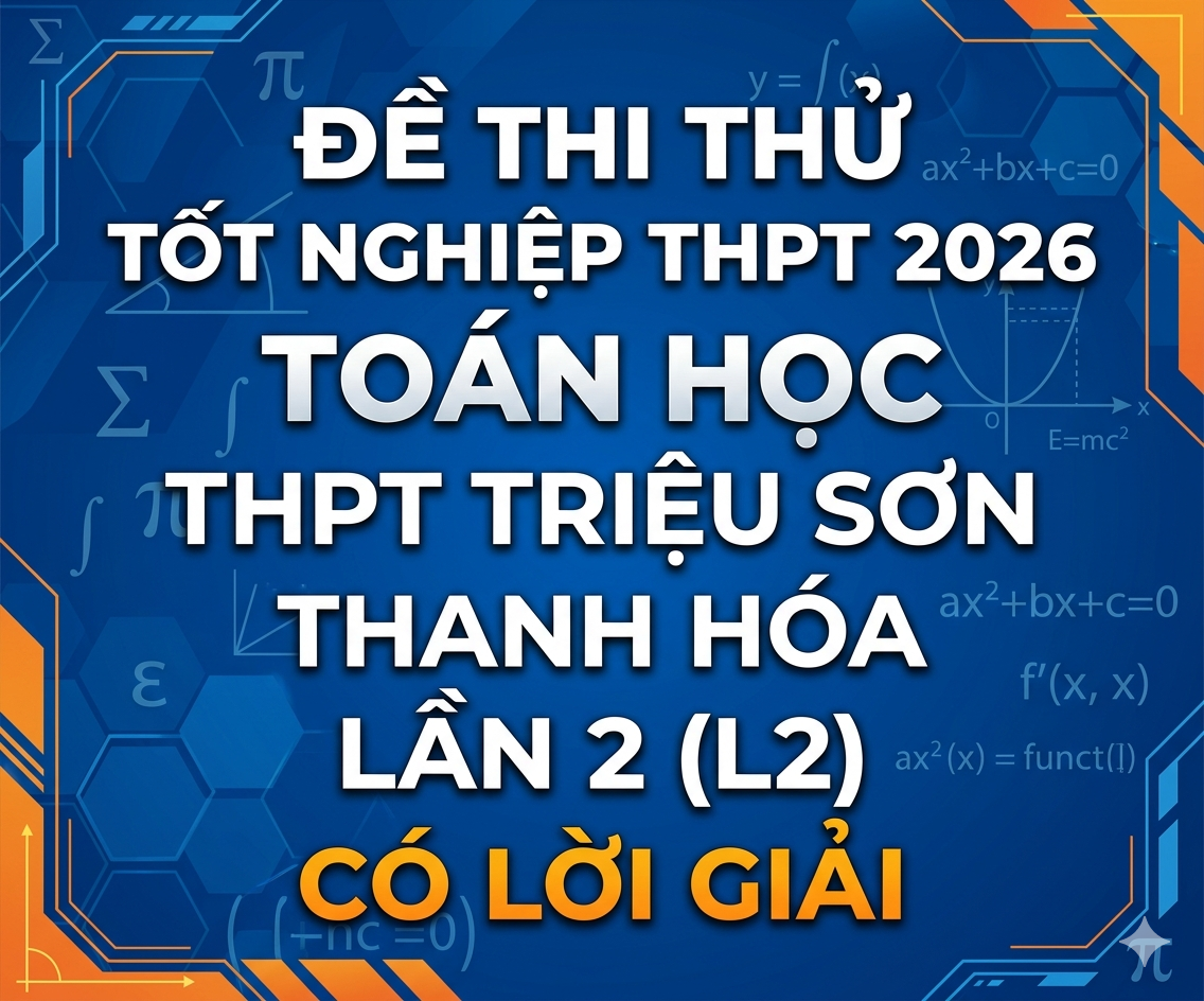 96. Đề thi thử tốt nghiệp THPT 2026 Toán học THPT Triệu Sơn - Thanh Hóa - L2 - có lời giải