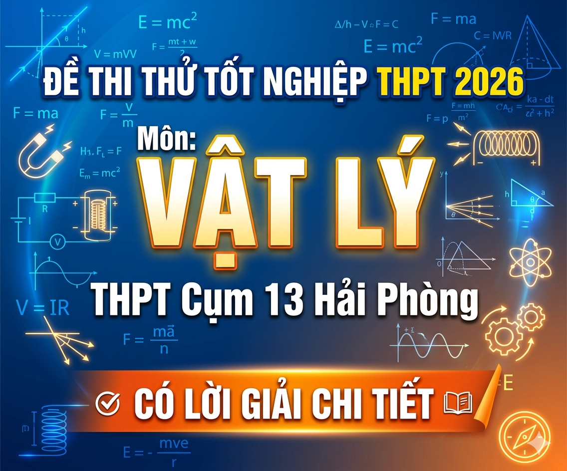 24. Đề thi thử tốt nghiệp THPT 2026 Vật Lý THPT Cụm 13 Hải Phòng - Có lời giải