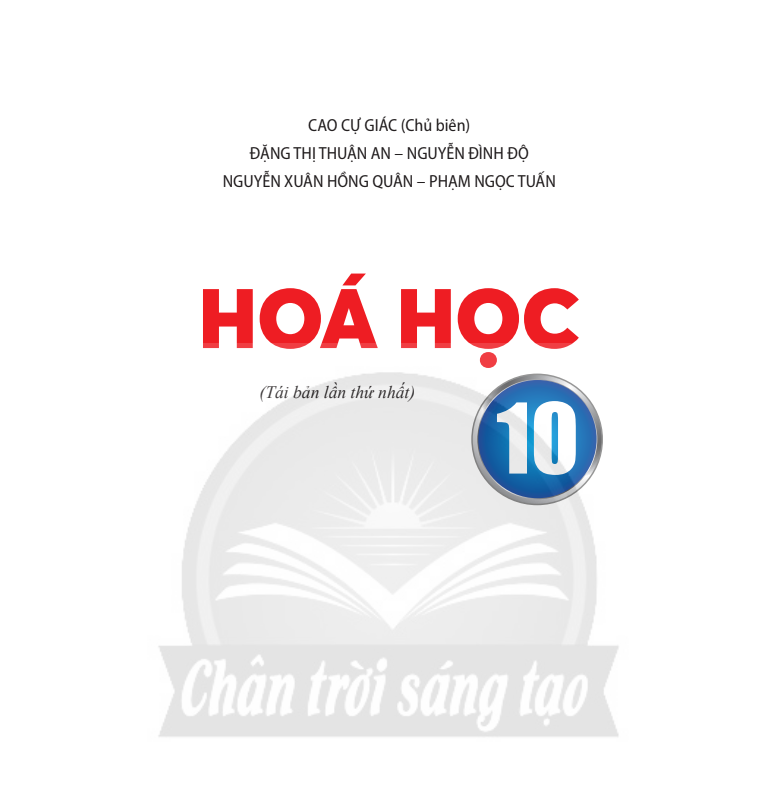 SÁCH GIÁO KHOA HÓA HỌC 10 CHÂN TRỜI SÁNG TẠO - Miễn phí