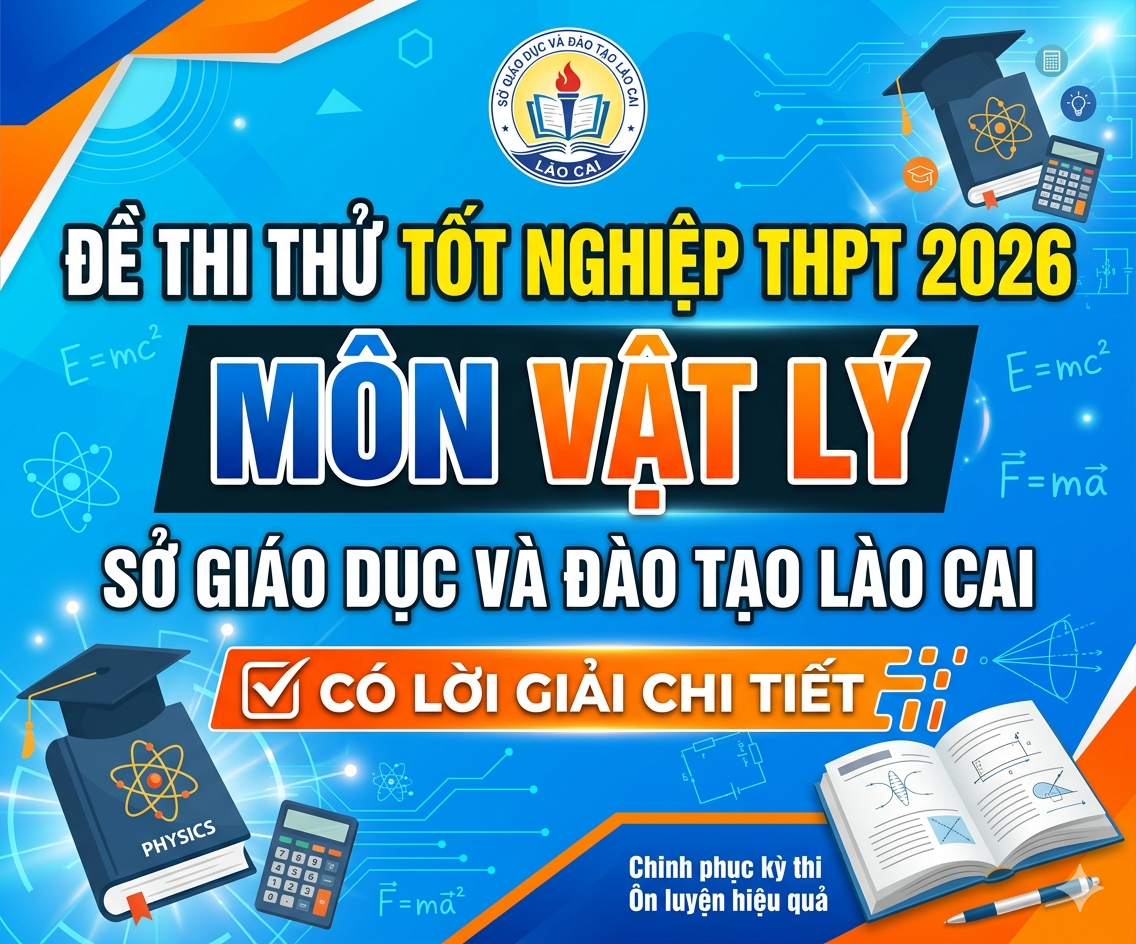 39. Đề thi thử tốt nghiệp THPT 2026 Vật Lý THPT Sở Lào Cai - Có lời giải chi tiết