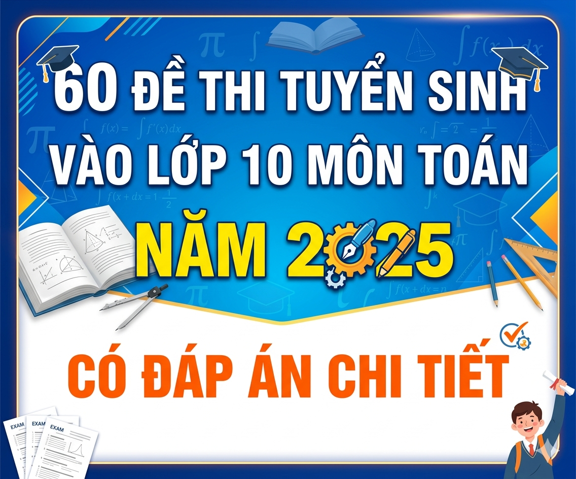 60 Đề thi tuyển sinh vào lớp 10 môn toán năm 2025 CÓ ĐÁP ÁN CHI TIẾT