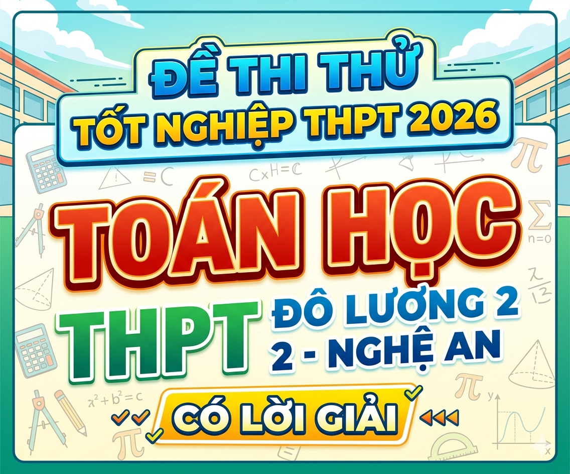 28. Đề thi thử tốt nghiệp THPT 2026 Toán học THPT Đô Lương 2 - Nghệ An - có lời giải