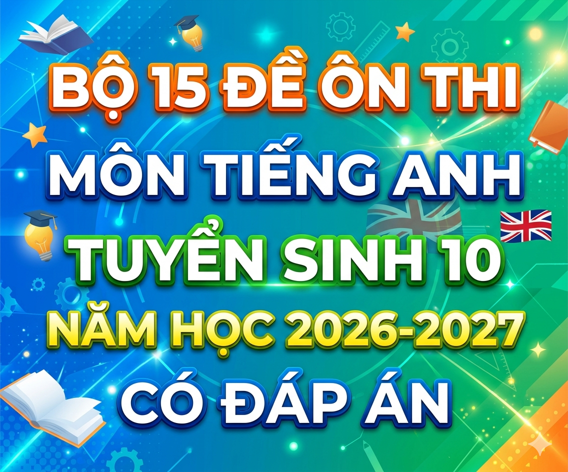 Bộ 15 đề ôn thi môn Tiếng Anh tuyển sinh 10 năm học 2026-2027 có đáp án