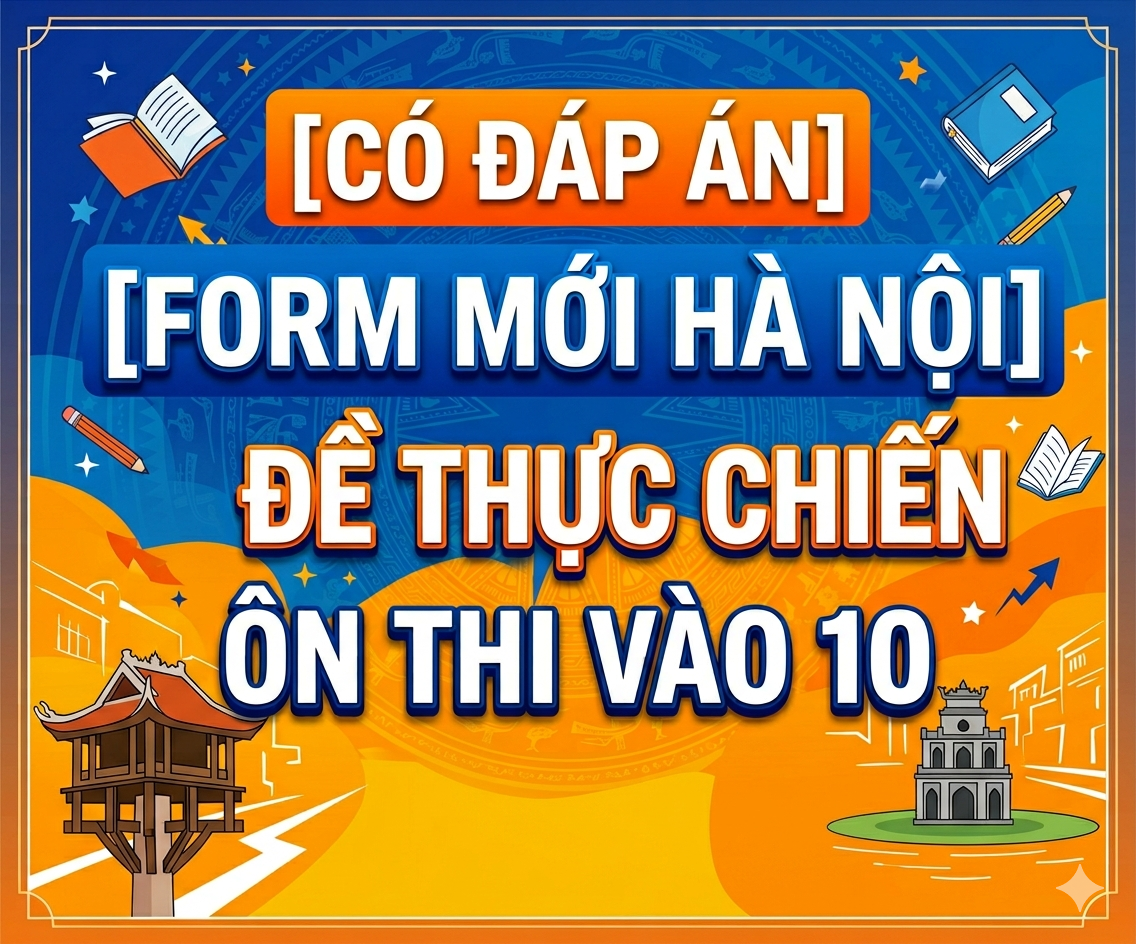 [CÓ ĐÁP ÁN][FORM MỚI HÀ NỘI] 5 đề thực chiến ôn thi vào 10 (Đề 1-5)