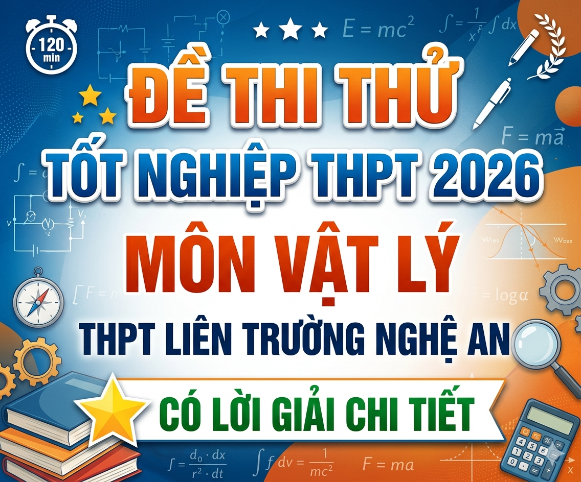 14. Đề thi thử tốt nghiệp THPT 2026 Vật Lý THPT Sở Hưng Yên - Có lời giải