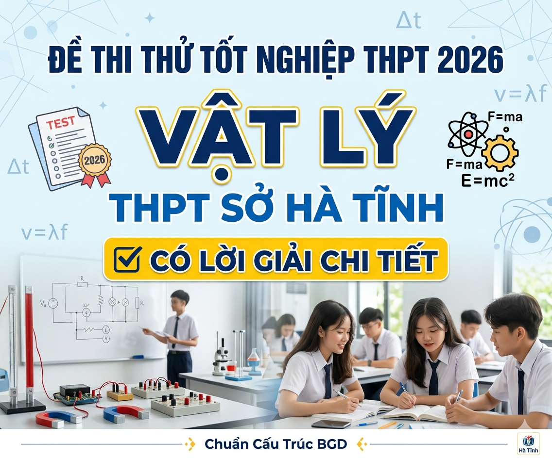 43. Đề thi thử tốt nghiệp THPT 2026 Vật Lý THPT Sở Hà Tĩnh - Có lời giải chi tiết
