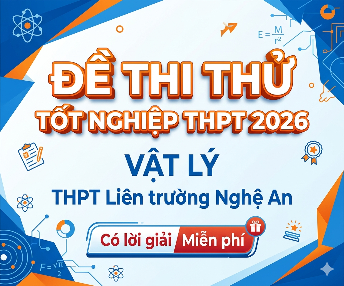 9. Đề thi thử tốt nghiệp THPT 2026 Vật Lý THPT Liên trường Nghệ An - Có lời giải Miễn phí