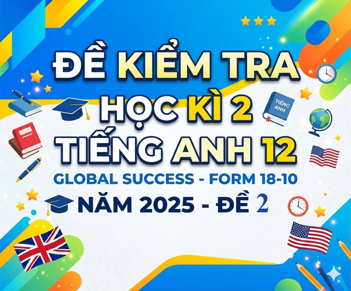 Đề kiểm tra học kì 2 Tiếng Anh 12 Global success - Form 18-10 - Năm 2025 - Đề 2