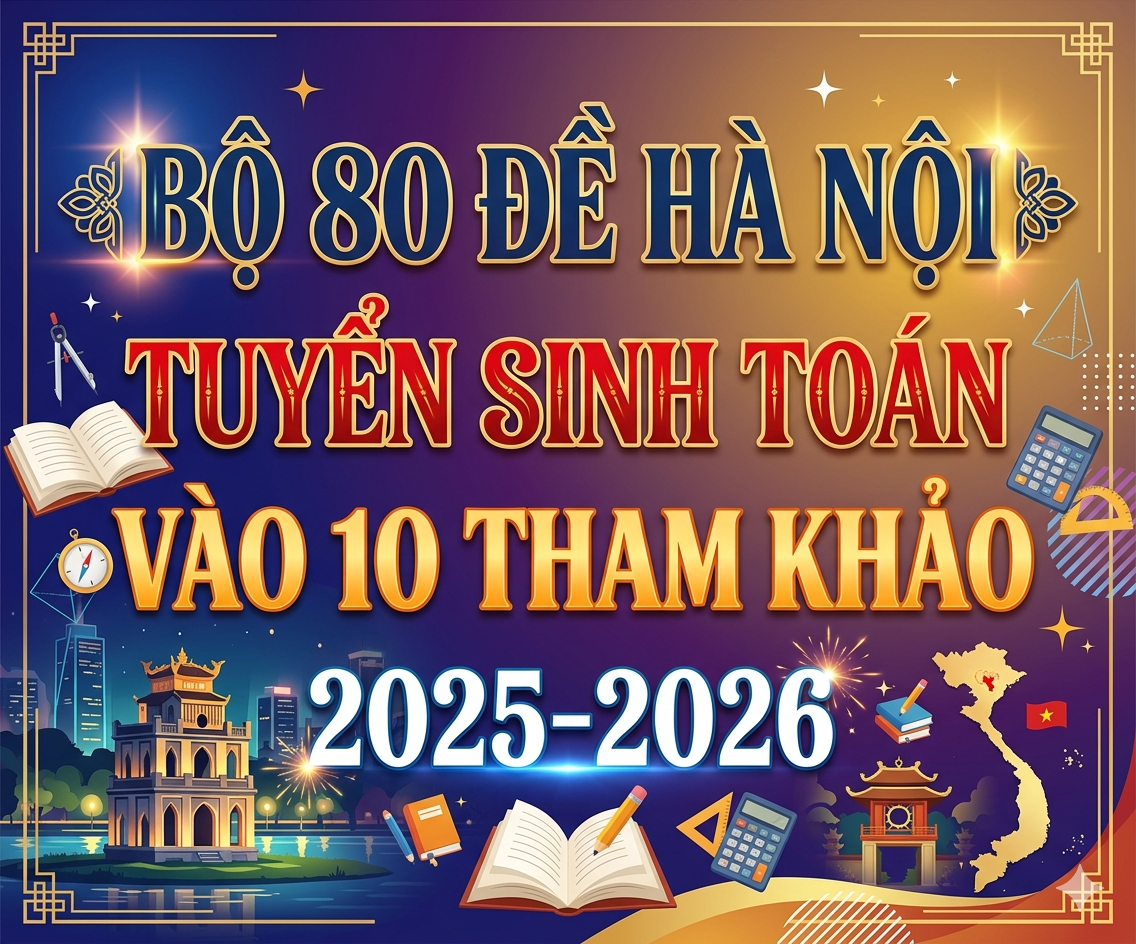 BỘ 80 ĐỀ HÀ NỘI TUYỂN SINH TOÁN VÀO 10 THAM KHẢO 2025-2026