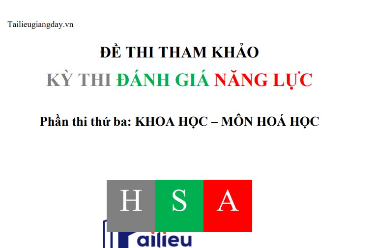 Đề luyện tập thi thử ĐGNL ĐHQG HN 2026 - Hóa Học - Có lời giải - Đề 1