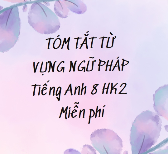 TÓM TẮT TỪ VỰNG NGỮ PHÁP TA8 HK2 Miễn phí