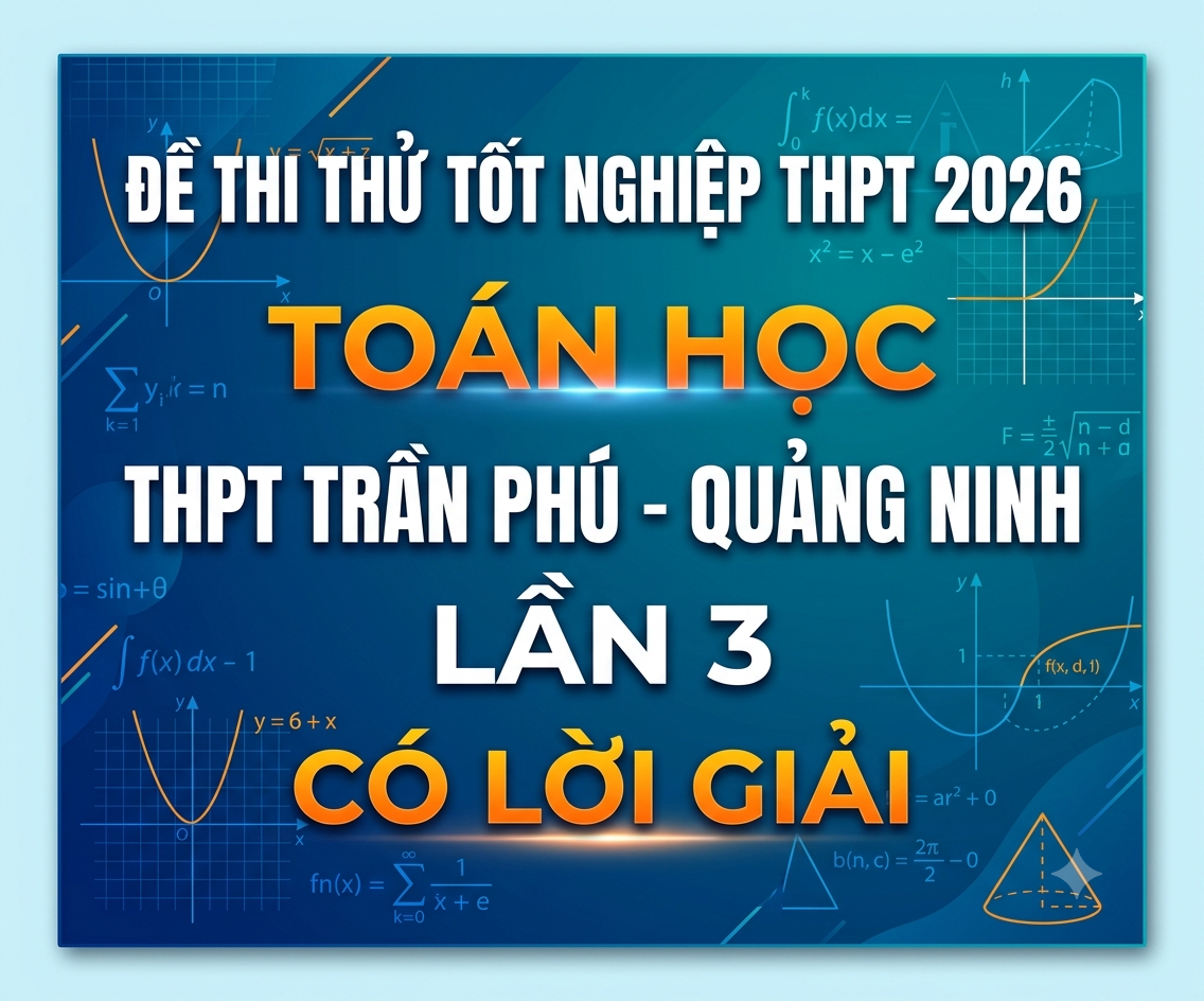 110. Đề thi thử tốt nghiệp THPT 2026 Toán học THPT Trần Phú - Quảng Ninh Lần 3 - có lời giải