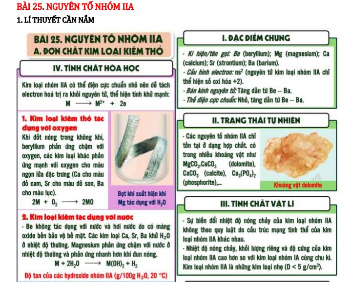 BÀI 25 NGUYÊN TỐ NHÓM IIA