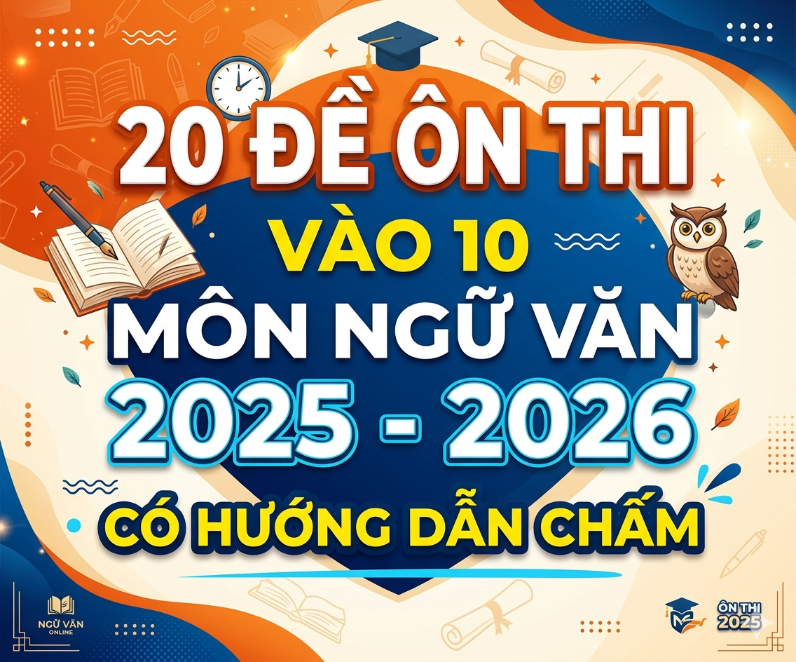 20 Đề ôn thi vào 10 môn ngữ văn 2025 - 2026 CÓ HƯỚNG DẪN CHẤM