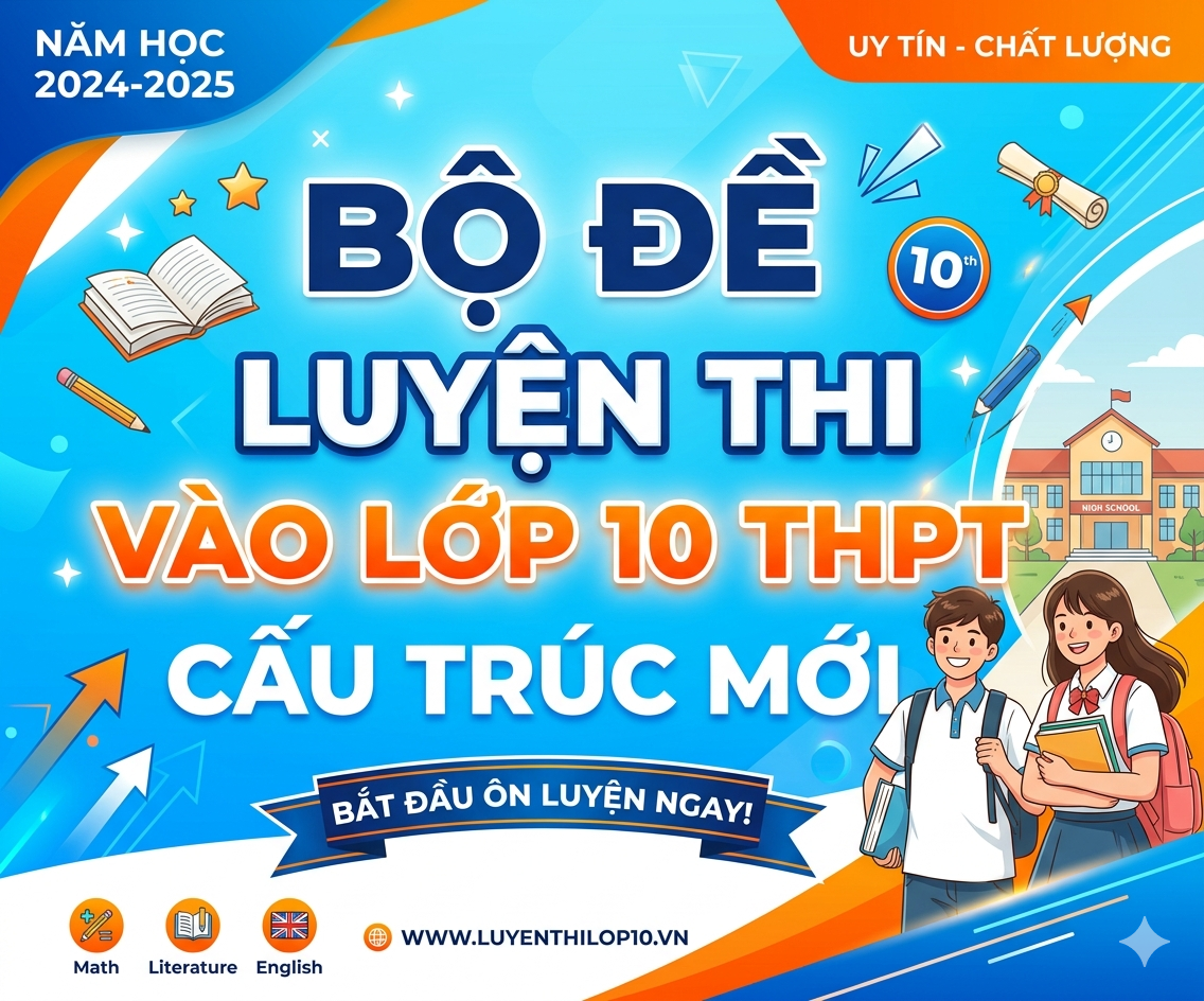 BỘ ĐỀ LUYỆN THI VÀO LỚP 10 THPT CẤU TRÚC MỚI