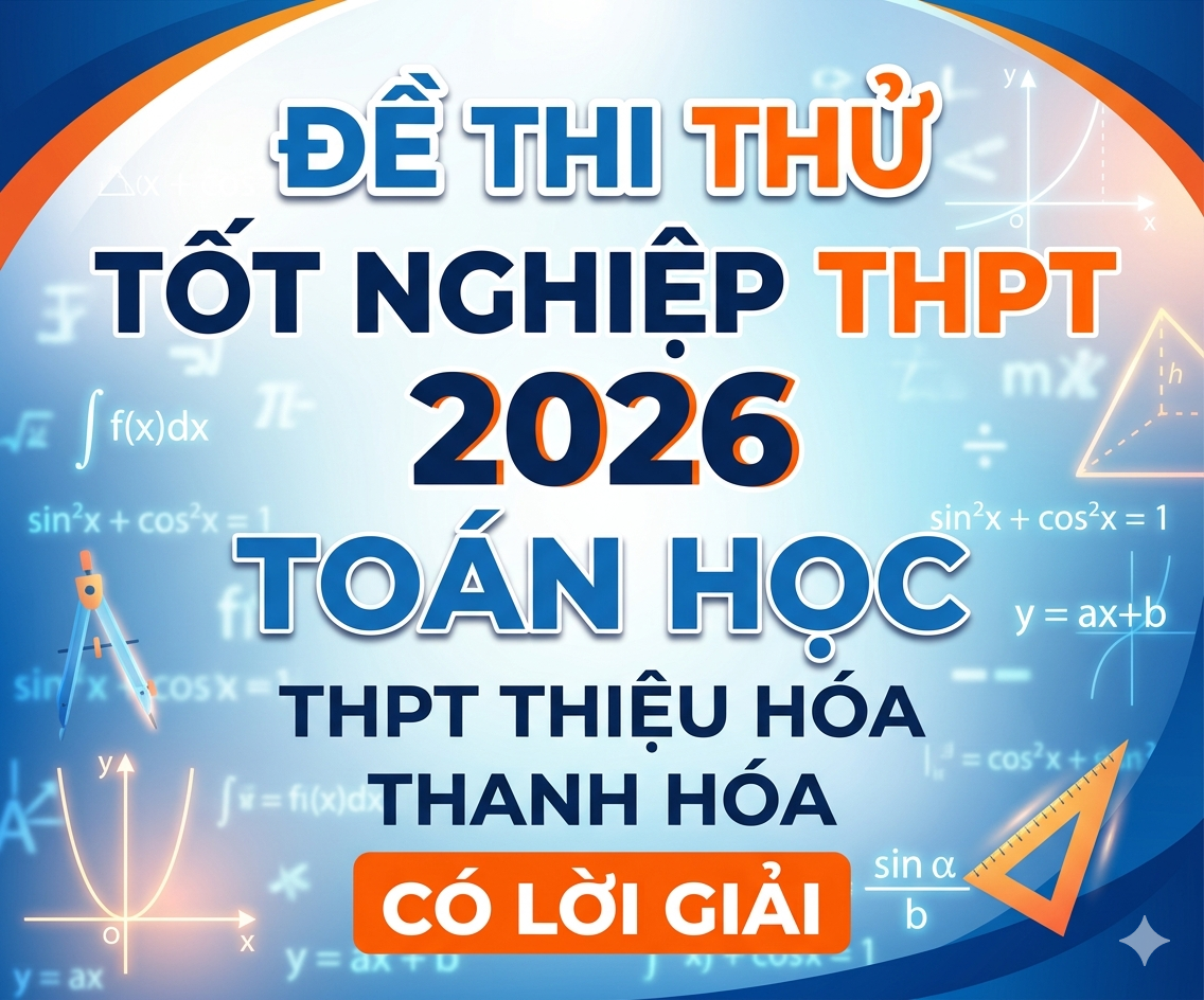 20. Đề thi thử tốt nghiệp THPT 2026 Toán học THPT Thiệu Hóa - Thanh Hóa - có lời giải