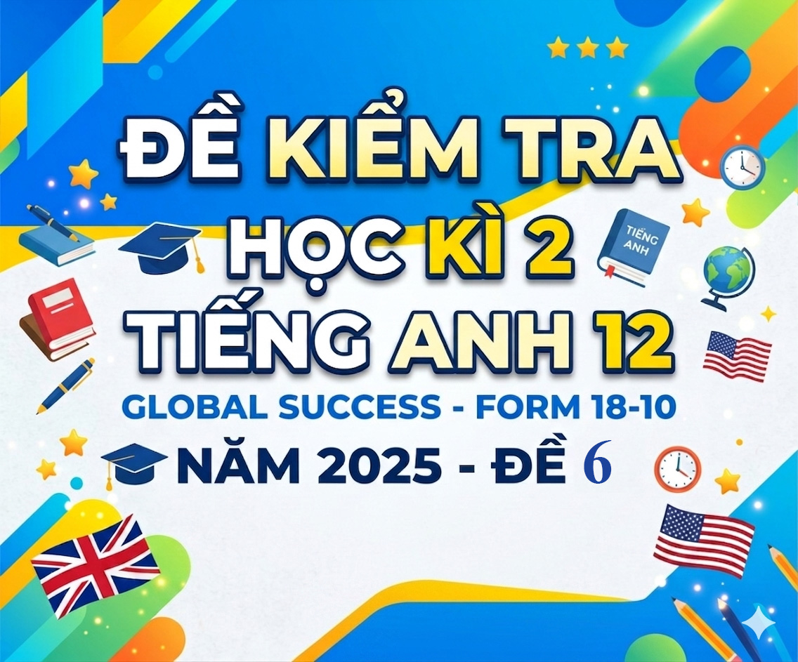 Đề kiểm tra học kì 2 Tiếng Anh 12 Global success - Form 18-10 - Năm 2025 - Đề 6