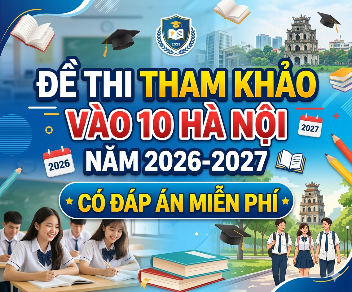 Đề thi tham khảo vào 10 Hà Nội năm 2026-2027 - có đáp án Miễn phí