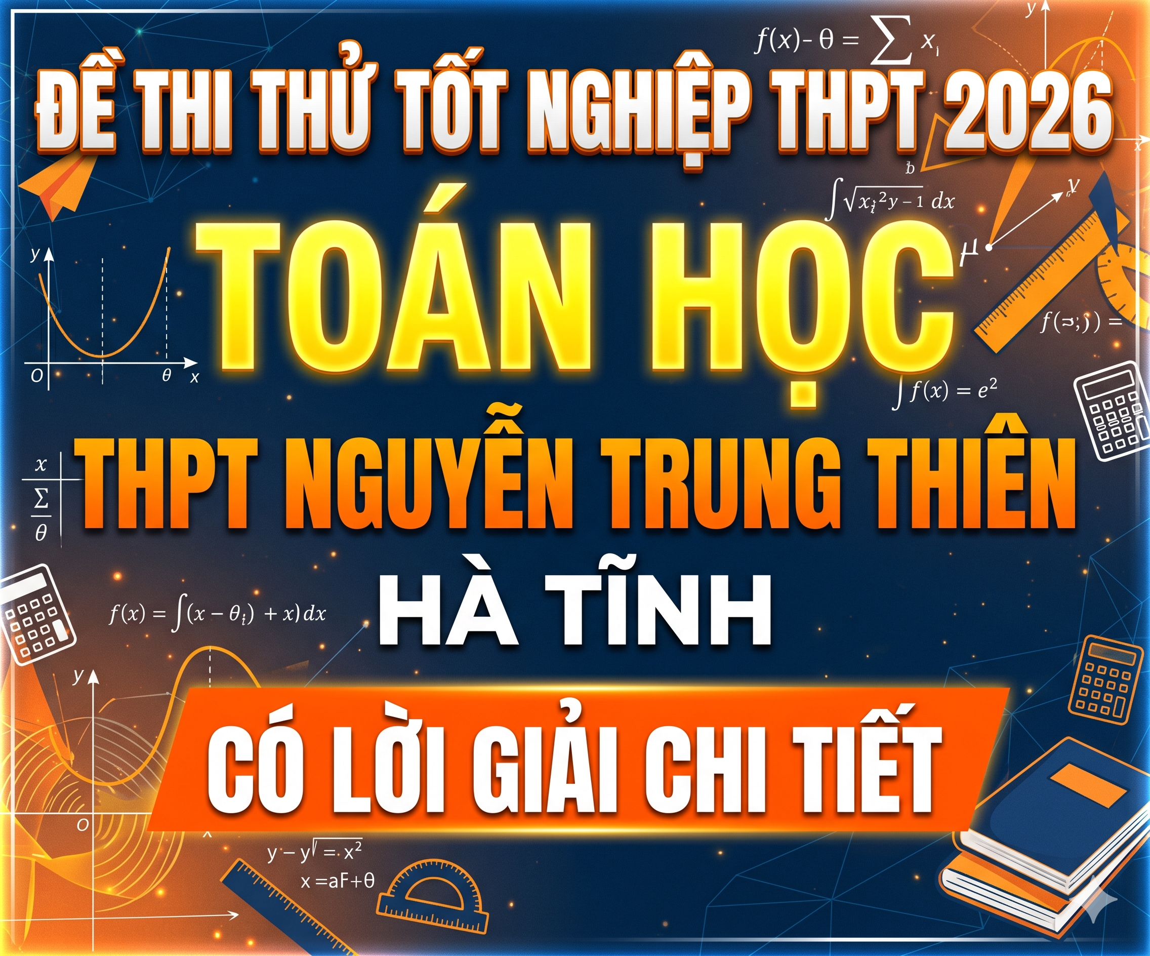 50. Đề thi thử tốt nghiệp THPT 2026 Toán học THPT Nguyễn Trung Thiên - Hà Tĩnh - có lời giải