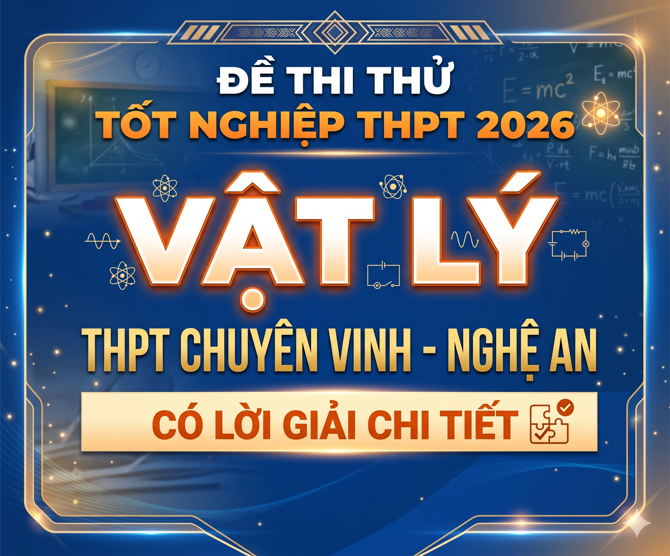 31. Đề thi thử tốt nghiệp THPT 2026 Vật Lý THPT Chuyên Vinh - Nghệ An - Có lời giải chi tiết