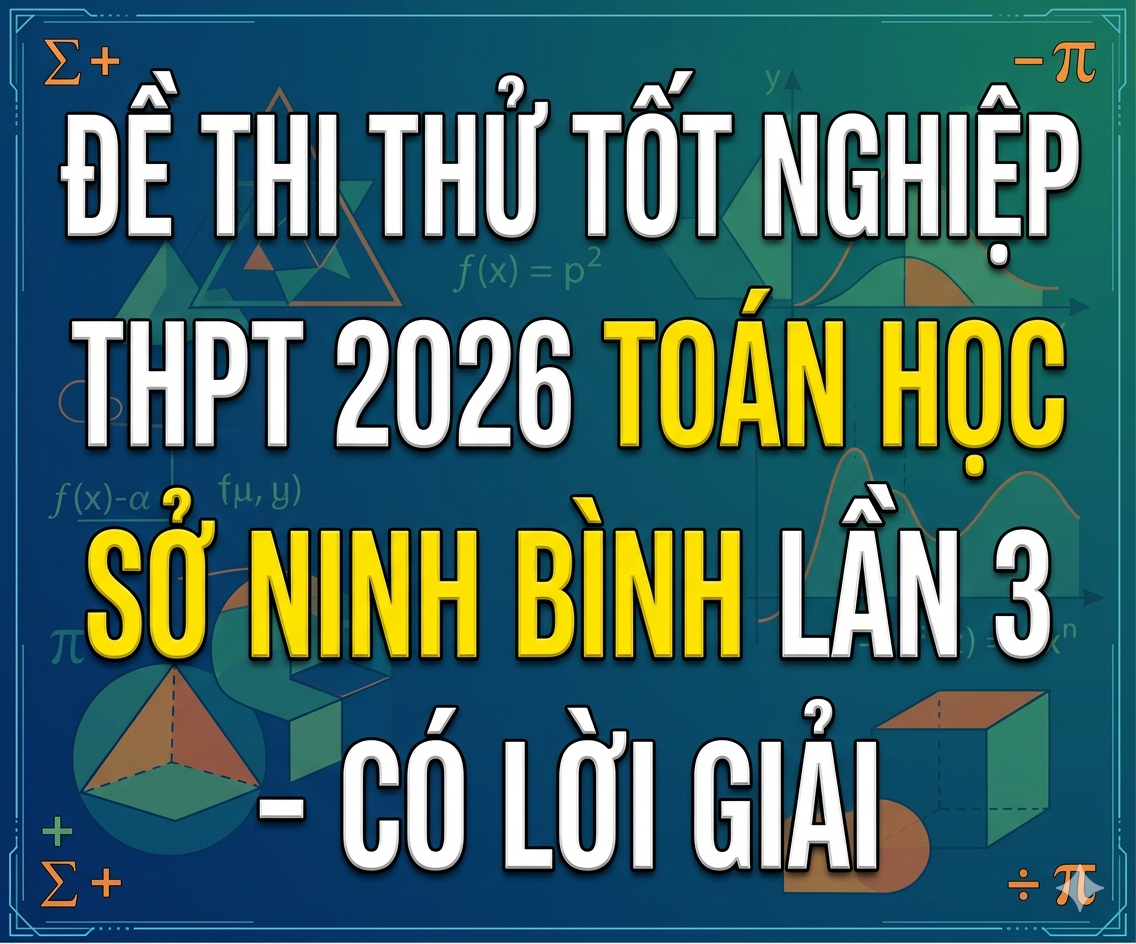 101. Đề thi thử tốt nghiệp THPT 2026 Toán học Sở Ninh Bình Lần 3 - có lời giải