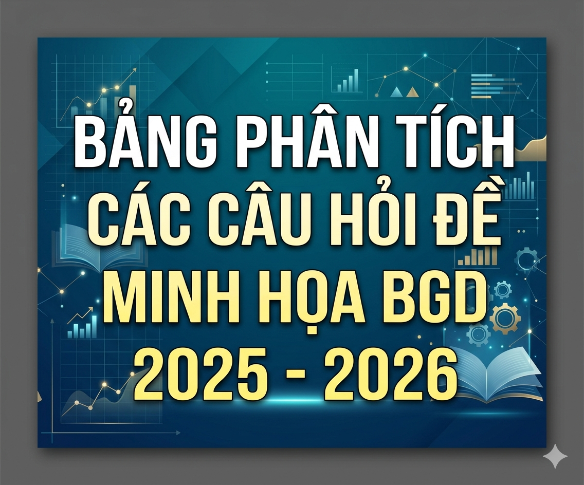 BẢNG PHÂN TÍCH CÁC CÂU HỎI ĐỀ MINH HỌA BGD  2025 -2026