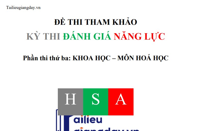 Đề luyện tập thi thử ĐGNL ĐHQG HN 2026 - Hóa Học - Có lời giải - Đề 4